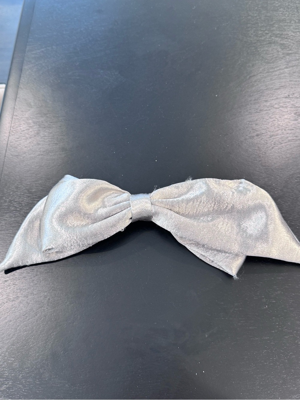 Elegant Silver Satin Hair Bow for Women